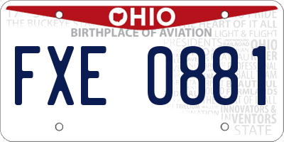 OH license plate FXE0881