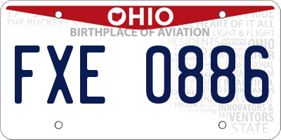 OH license plate FXE0886