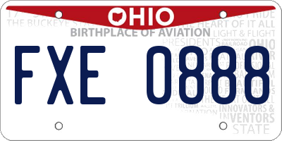 OH license plate FXE0888