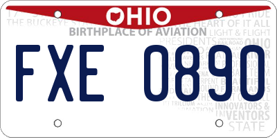 OH license plate FXE0890