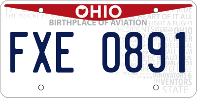 OH license plate FXE0891