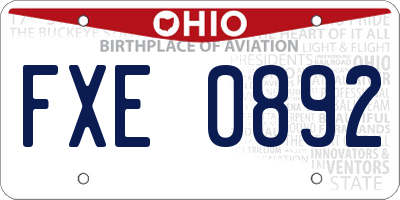 OH license plate FXE0892