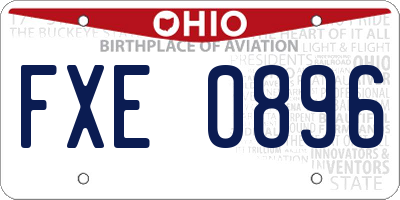 OH license plate FXE0896