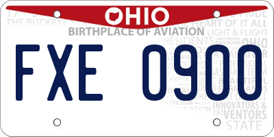 OH license plate FXE0900
