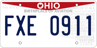 OH license plate FXE0911