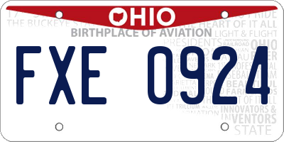 OH license plate FXE0924