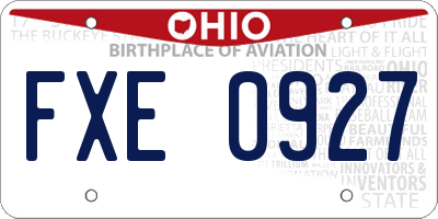 OH license plate FXE0927