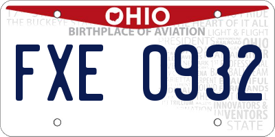 OH license plate FXE0932