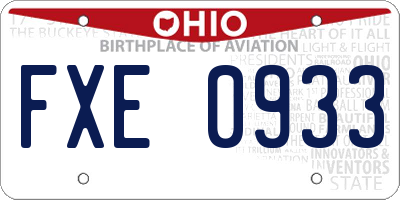 OH license plate FXE0933