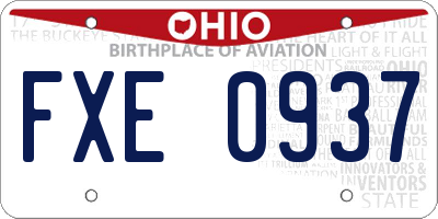 OH license plate FXE0937