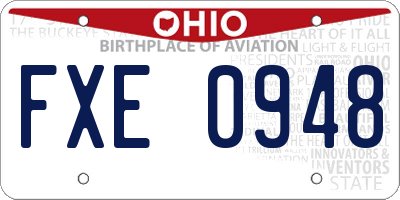 OH license plate FXE0948
