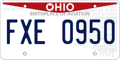 OH license plate FXE0950