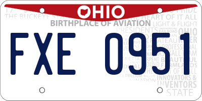 OH license plate FXE0951