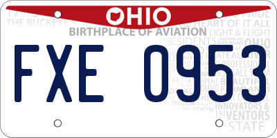 OH license plate FXE0953