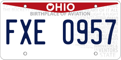 OH license plate FXE0957