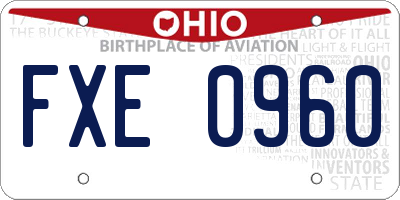 OH license plate FXE0960