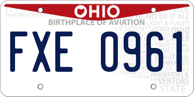 OH license plate FXE0961