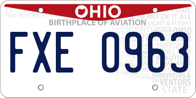 OH license plate FXE0963