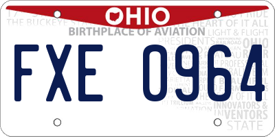 OH license plate FXE0964