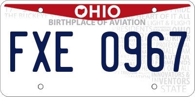 OH license plate FXE0967