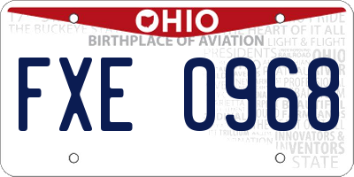 OH license plate FXE0968
