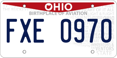 OH license plate FXE0970