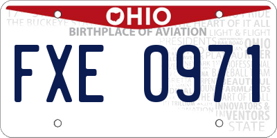 OH license plate FXE0971
