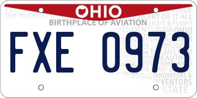 OH license plate FXE0973