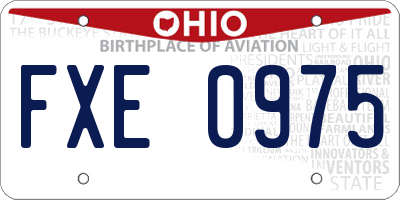 OH license plate FXE0975