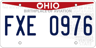 OH license plate FXE0976