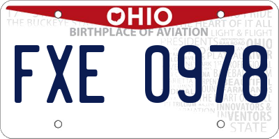 OH license plate FXE0978