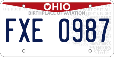 OH license plate FXE0987