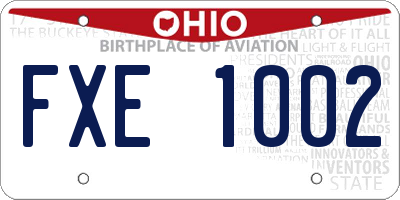 OH license plate FXE1002