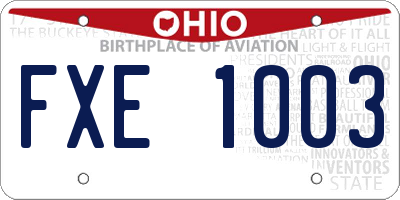 OH license plate FXE1003