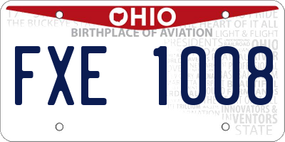 OH license plate FXE1008