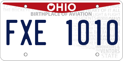OH license plate FXE1010