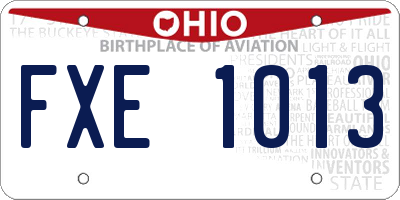 OH license plate FXE1013
