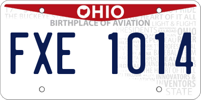 OH license plate FXE1014