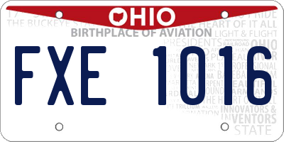 OH license plate FXE1016