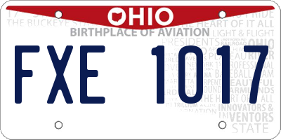 OH license plate FXE1017