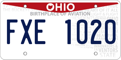 OH license plate FXE1020