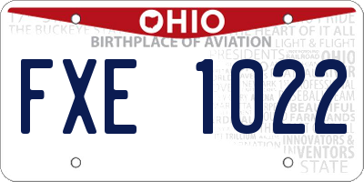 OH license plate FXE1022