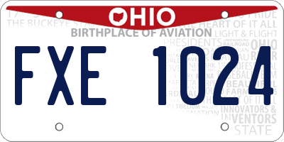 OH license plate FXE1024