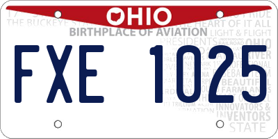 OH license plate FXE1025
