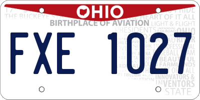 OH license plate FXE1027