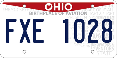 OH license plate FXE1028