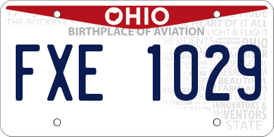 OH license plate FXE1029