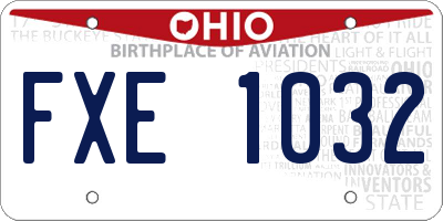 OH license plate FXE1032