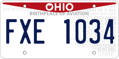 OH license plate FXE1034