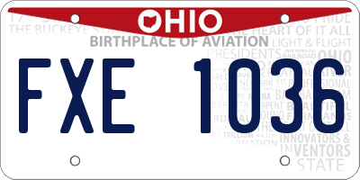 OH license plate FXE1036